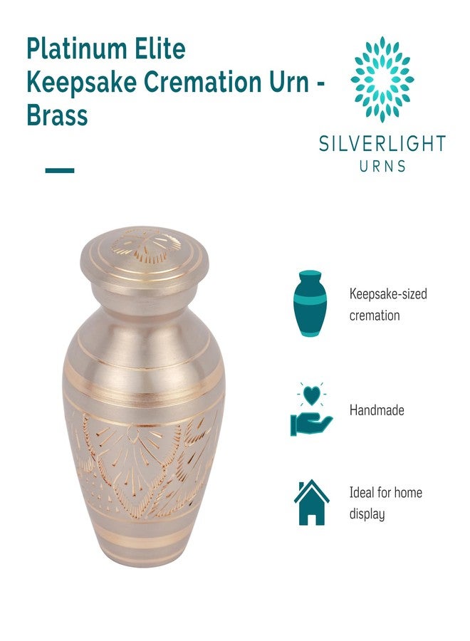 Silverlight Urns Platinum Elite Keepsake Cremation Urn for Ashes, Brass, Silver Urn, Keepsake Sized Cremation Urn, 3 Inches High - Image 5